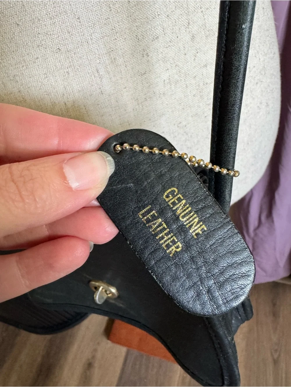 Vintage Classic Black Leather Crossbody Bag